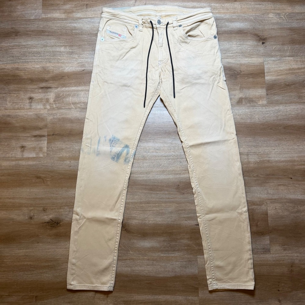 Diesel Thommer-Y-NE JoggJeans Mens 32x32 Beige Slim Fit Drawstring Pants R670M